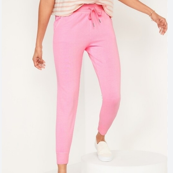 Old Navy Mid Rise Vintage Jogger Sweatpants Hot Pink M - Picture 1 of 8